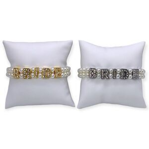 NWT Wool + Pepper Co. Pearl & Gold OR Silver BRIDE Bracelet